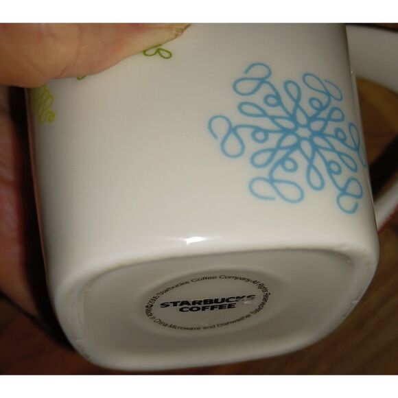 2005 Starbucks Holiday Cup Stars & Snowflakes Ceramic Christmas Coffee Tea 2PC - Picture 13 of 13